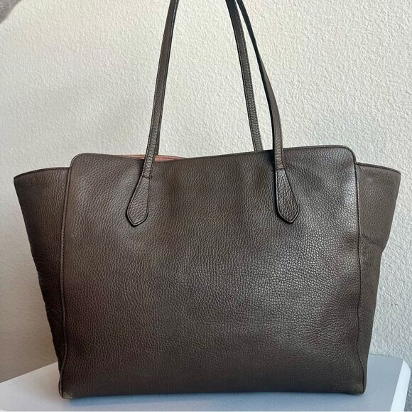 GUCCI Taupe Pink Swing Dollar Travel Tote Shoulder Bag Sylvie Jackie Disco - Picture 6 of 13